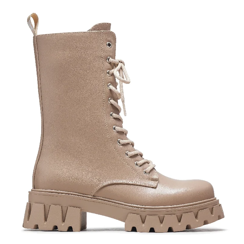 Siren Tall Lace Up Boots - Dust