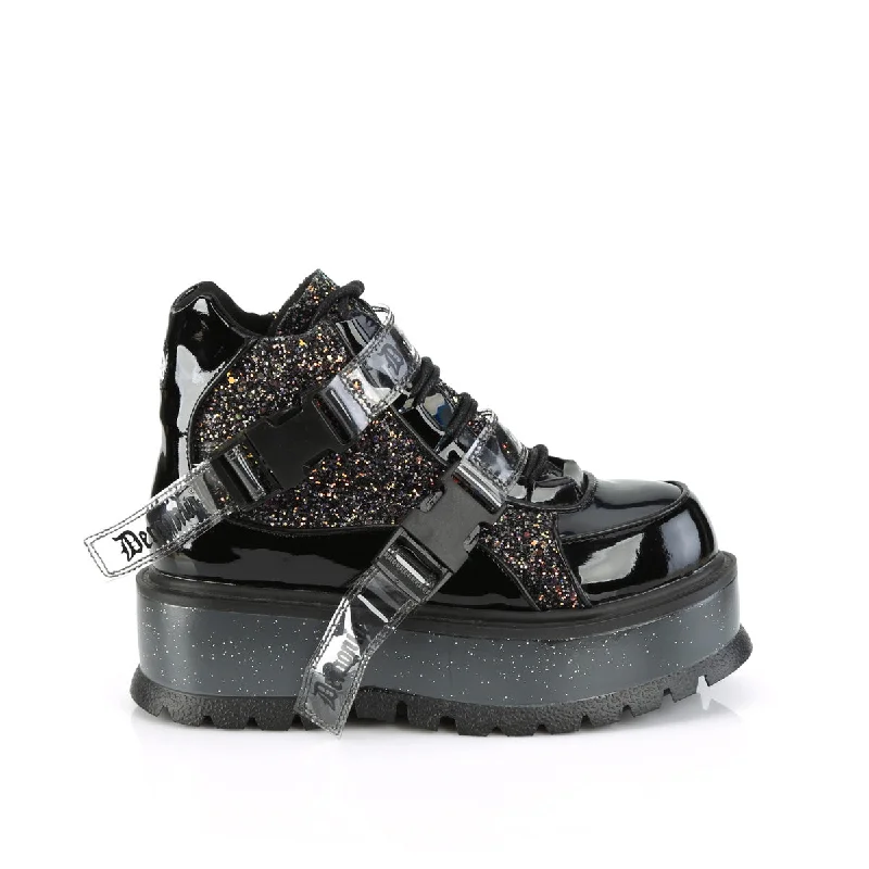 Black Multi Glitter Platform Sneakers