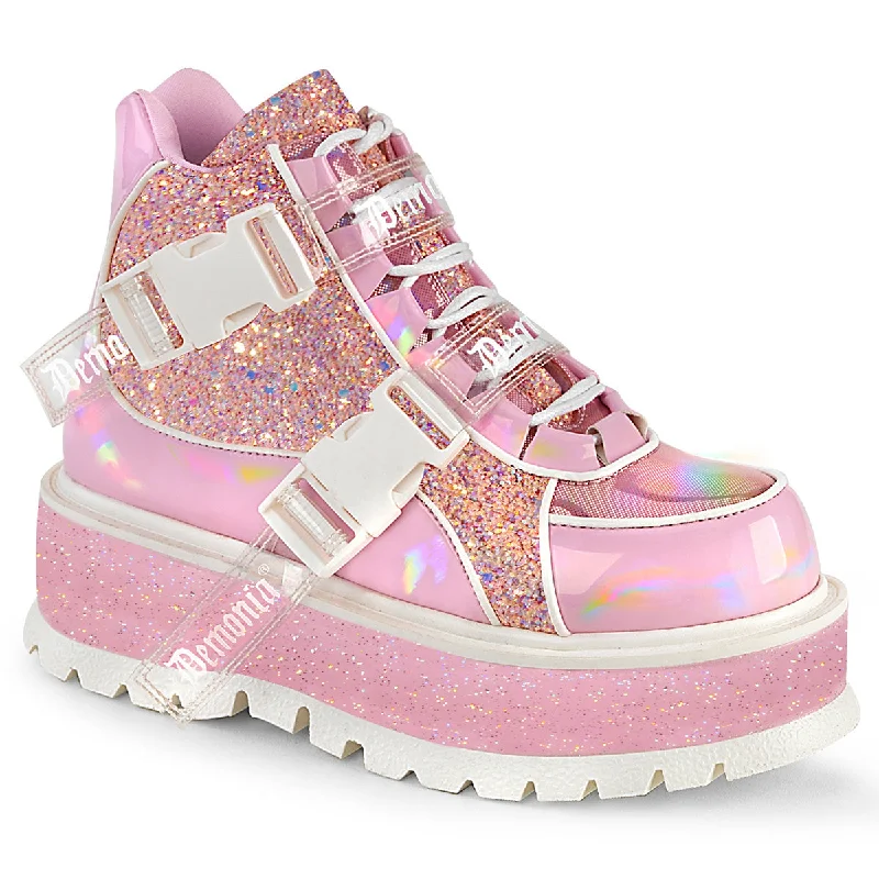 Pink Holographic Glitter Platform Sneakers