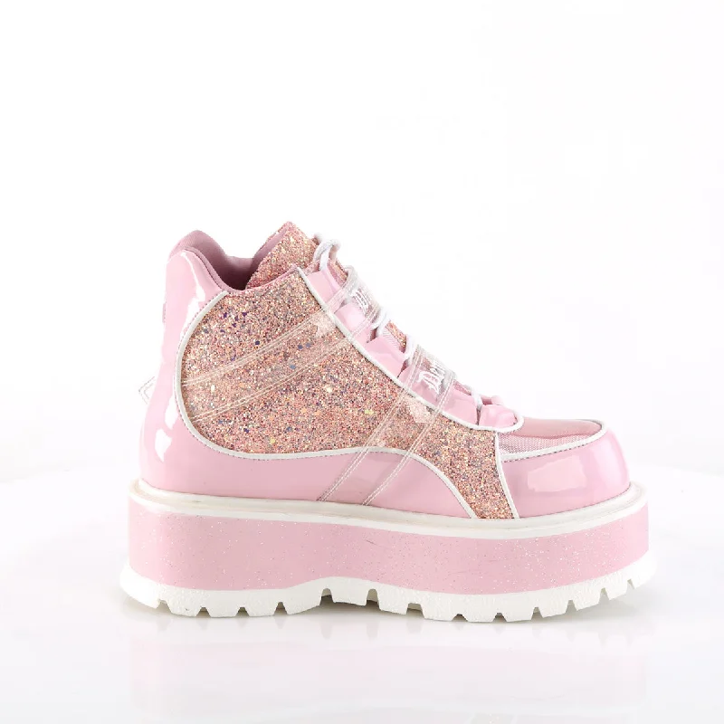 Pink Holographic Glitter Platform Sneakers