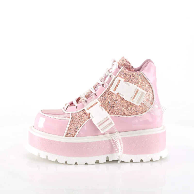 Pink Holographic Glitter Platform Sneakers