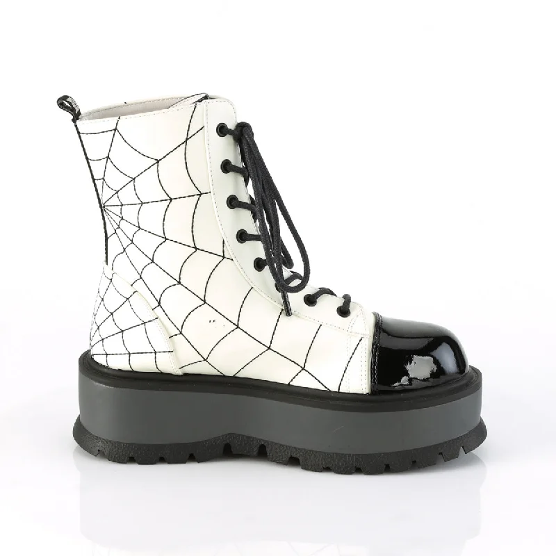 Spider Web Platform Boots Glow White