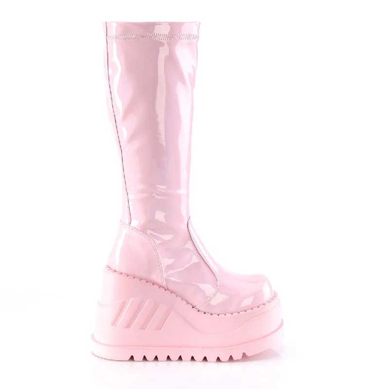 Stomp Wedge Platform Boots Pink