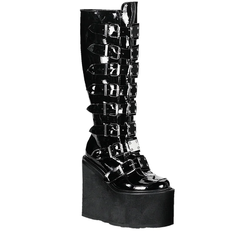 Cyber Rogue Boots Black PA (Demonia Swing-815)