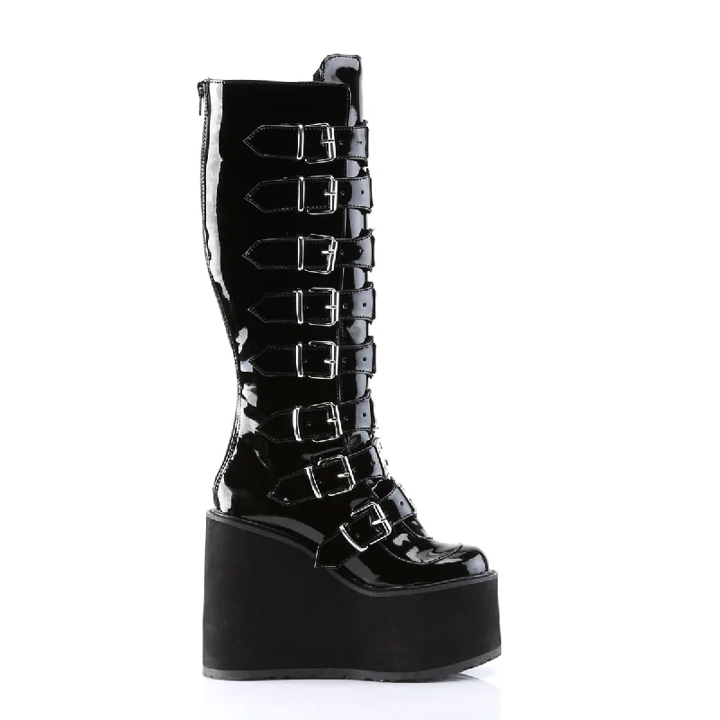 Cyber Rogue Boots Black PA (Demonia Swing-815)