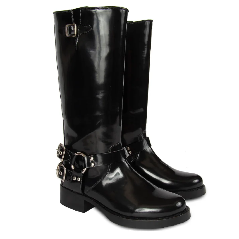 TALL BIKER BLACK PATENT