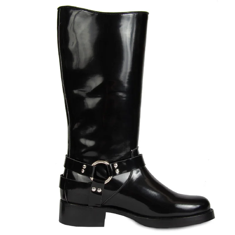 TALL BIKER BLACK PATENT