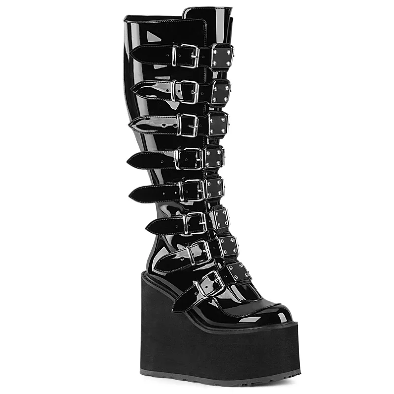 Wide Calf Demonia Shiny Festival Boots