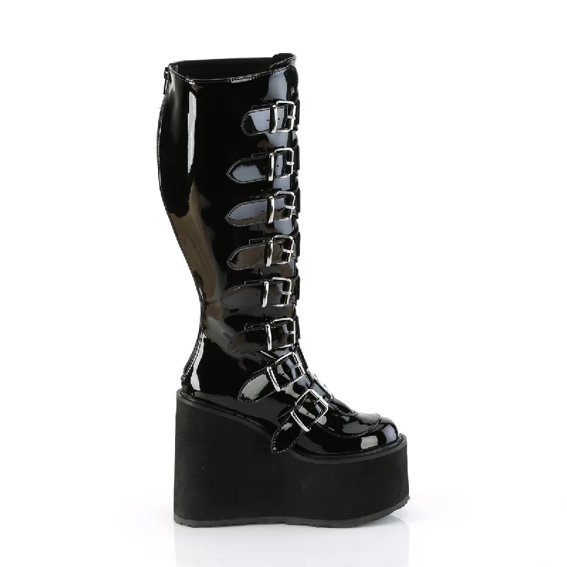 Wide Calf Demonia Shiny Festival Boots