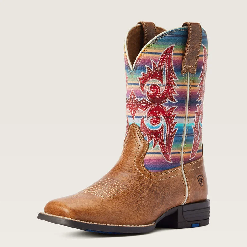 10042595 Ariat Youth Lonestar Ridge Square Toe Cowboy Boot - Tan / Old Muted Serape