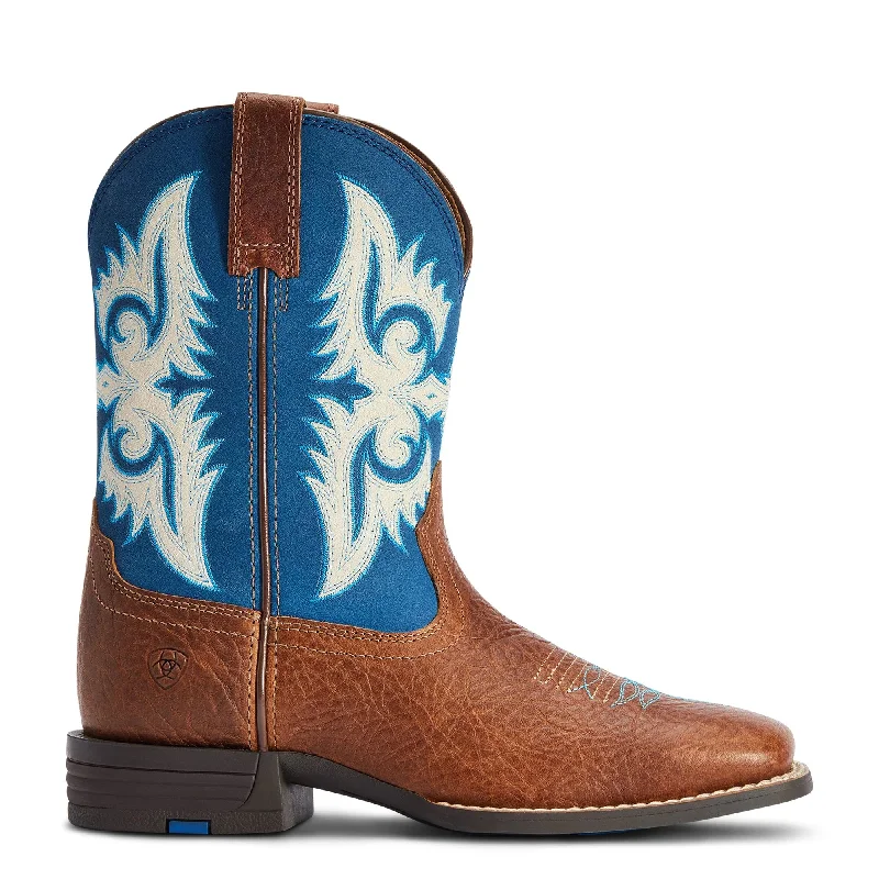 10042597 Ariat Kids Lonestar Western Cowboy Boots - Red Dirt Road/ Blue Waves