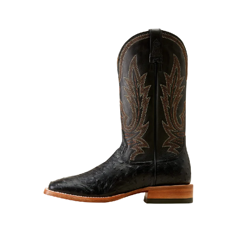 Ariat Men's Showboat Cowboy Black Full Quill Ostrich Boot