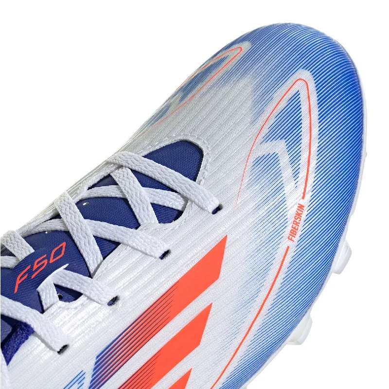 adidas F50 Club FxG Football Boots - Adult - White/Red/Lucid Blue