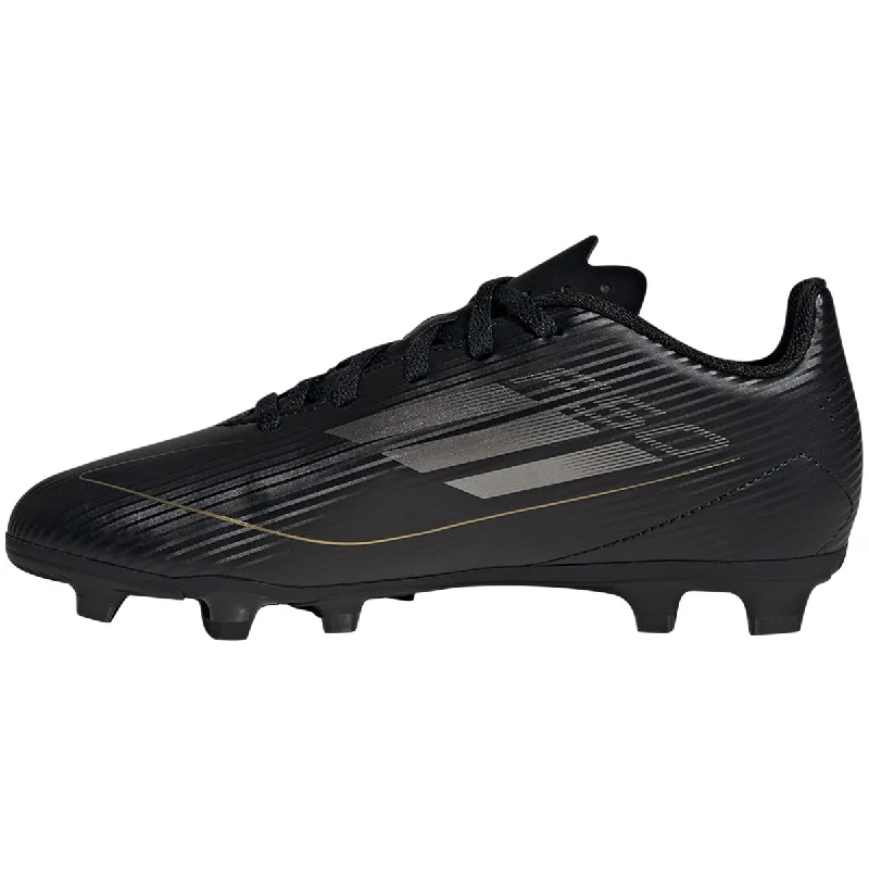 adidas F50 Club FxG Football Boots - Youth - Black/Iron Metallic/Gold