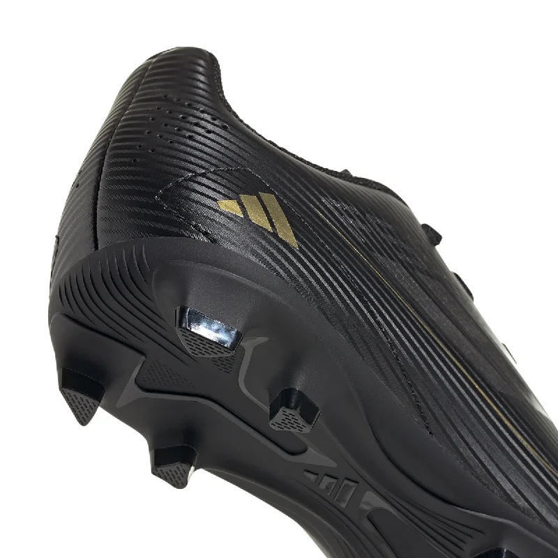 adidas F50 Club FxG Football Boots - Youth - Black/Iron Metallic/Gold