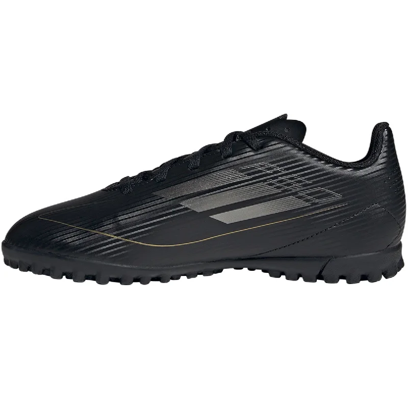 adidas F50 Club Turf Football Boots - Youth - Black/Iron Metallic/Gold