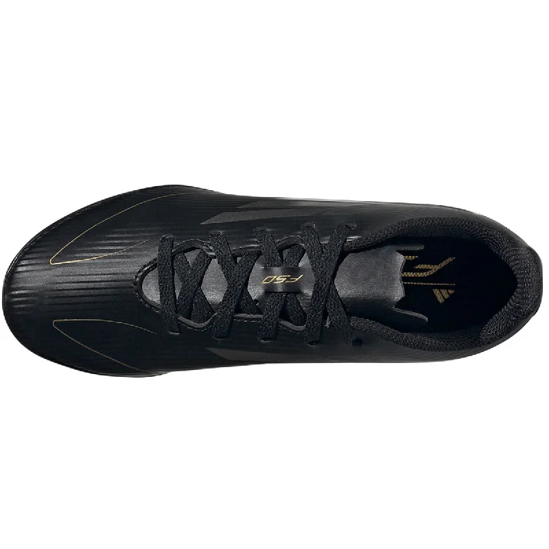 adidas F50 Club Turf Football Boots - Youth - Black/Iron Metallic/Gold