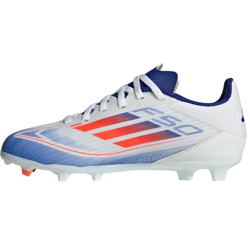 adidas F50 League FG/MG Football Boots - Youth - White/Red/Lucid Blue