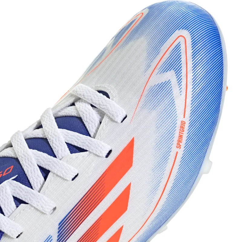 adidas F50 League FG/MG Football Boots - Youth - White/Red/Lucid Blue