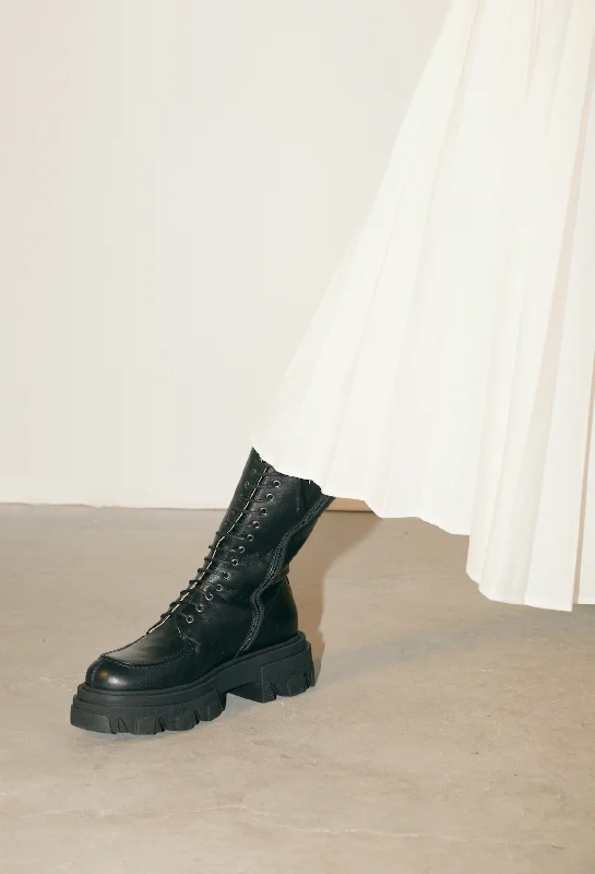 Ren Black High Combat Boots