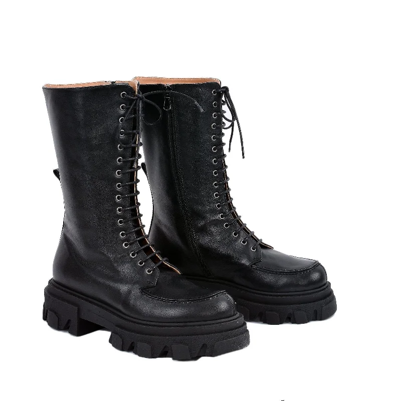 Ren Black High Combat Boots