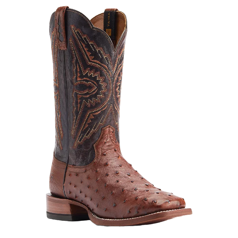 Ariat Men's Broncy Cinnamon Full Quill  Dark Auburn Western Boots 10044576