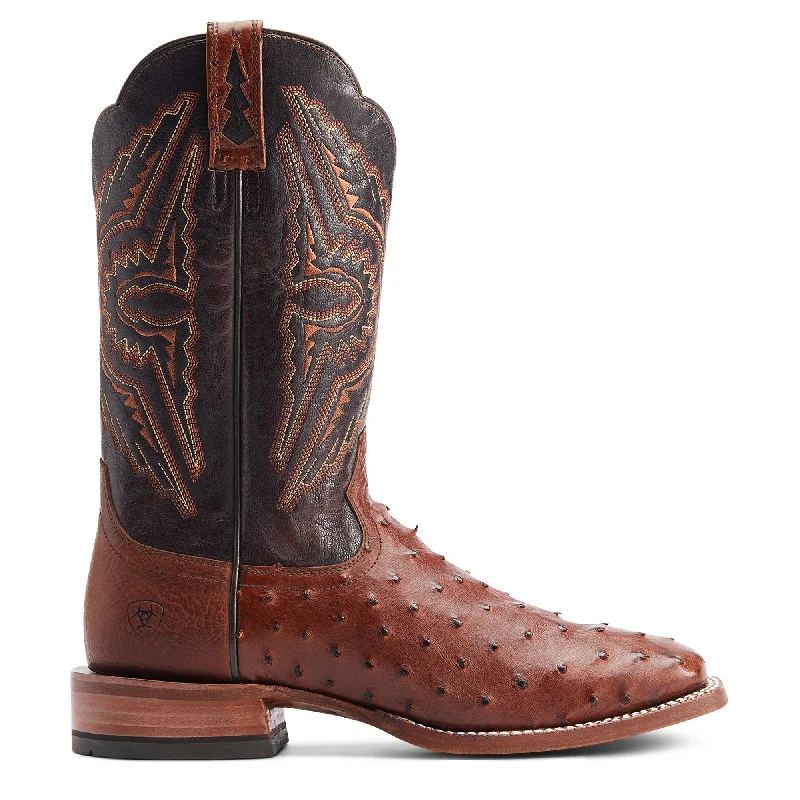 Ariat Men's Broncy Cinnamon Full Quill  Dark Auburn Western Boots 10044576