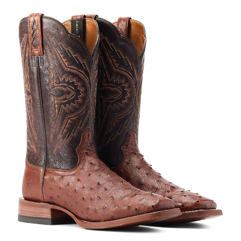 Ariat Men's Broncy Cinnamon Full Quill  Dark Auburn Western Boots 10044576