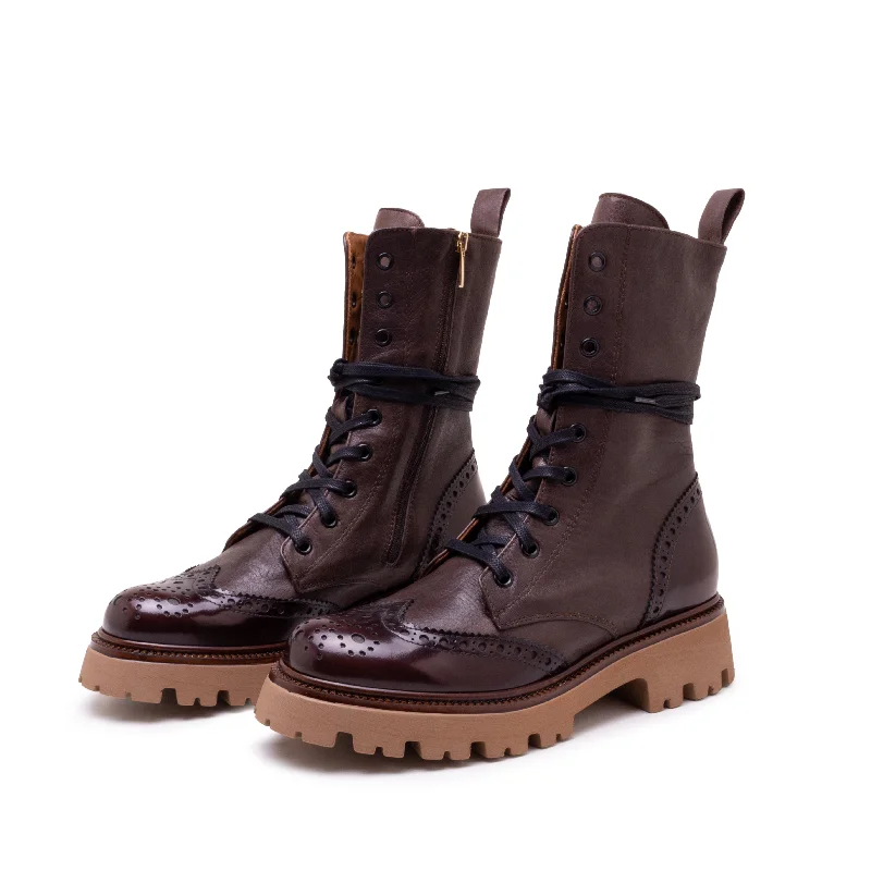 US7 - 37IT / Brown Leather and Brush LEather