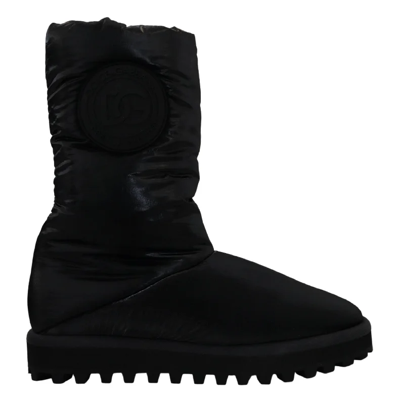 Dolce & Gabbana Elegant Mid-Calf Boots in Black Men's Polyester