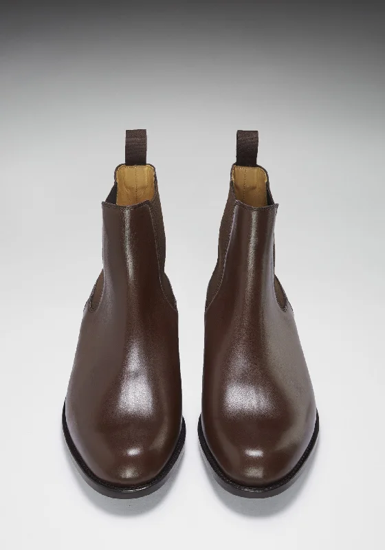 Brown Leather Chelsea Boots, Welted Leather Sole