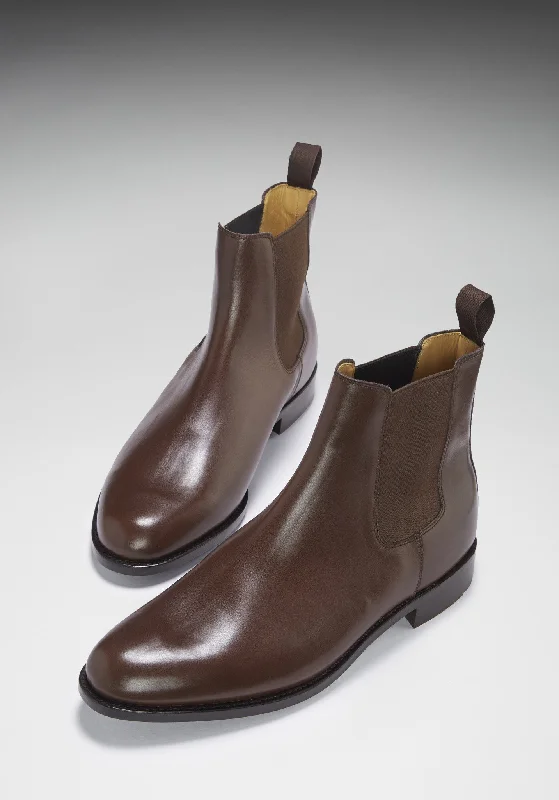 Brown Leather Chelsea Boots, Welted Leather Sole