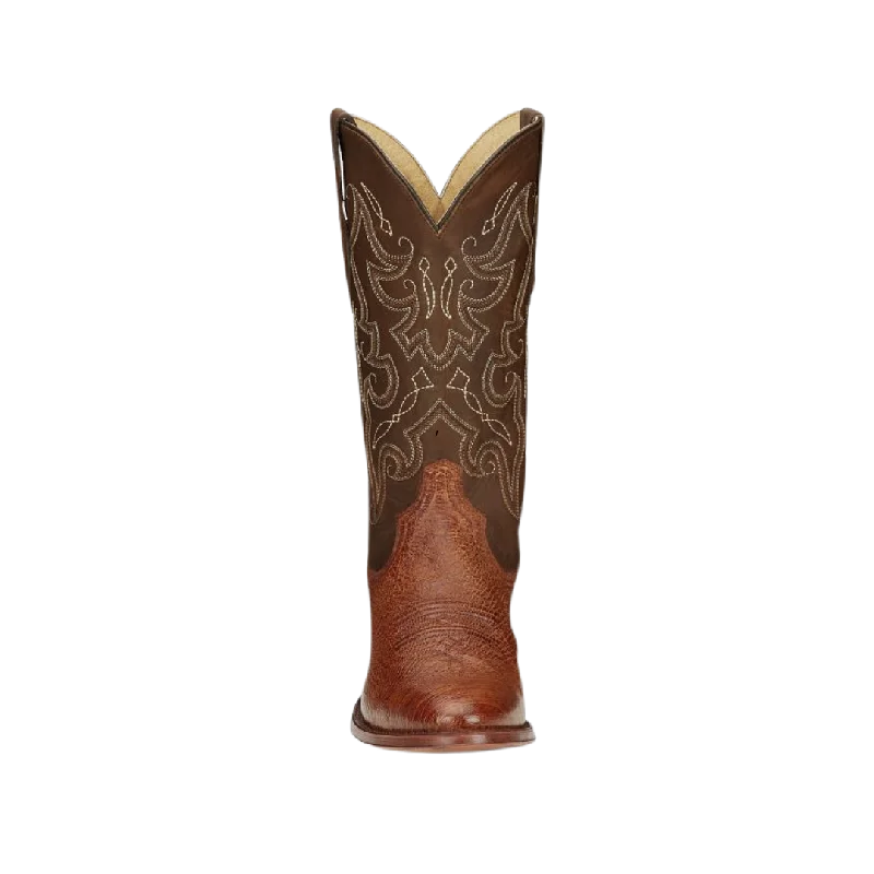 Tony Lama Men's Patron Saddle Brown Smooth Ostrich Western Boot