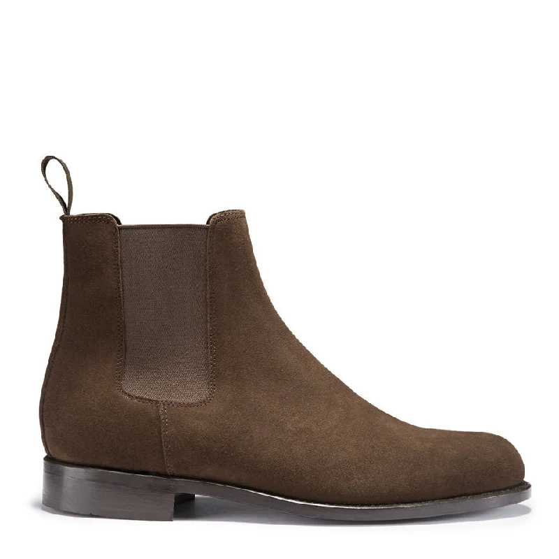 Brown Suede Chelsea Boots, Welted Leather Sole