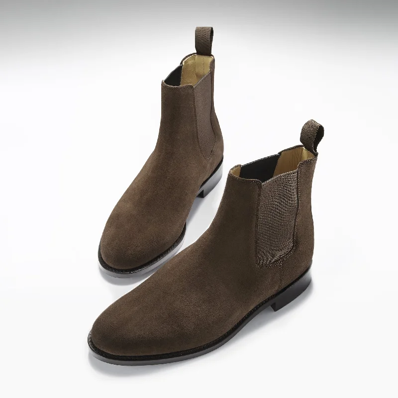 Brown Suede Chelsea Boots, Welted Leather Sole