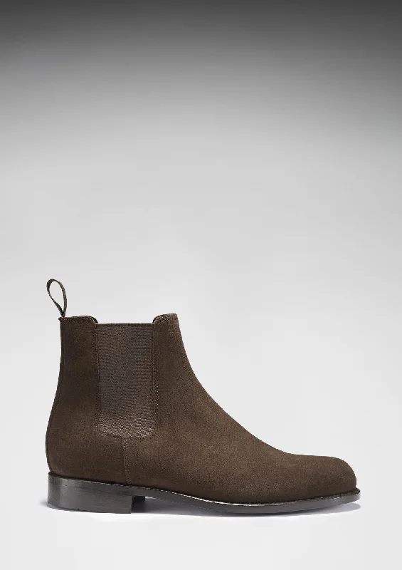 Brown Suede Chelsea Boots, Welted Leather Sole