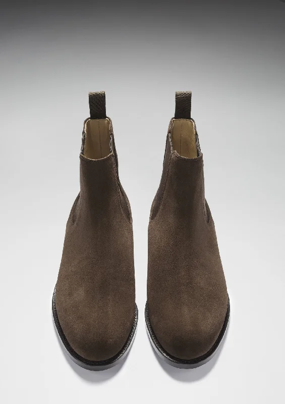 Brown Suede Chelsea Boots, Welted Leather Sole