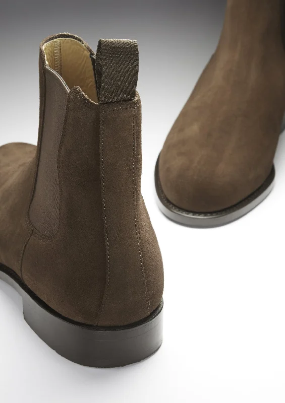 Brown Suede Chelsea Boots, Welted Leather Sole