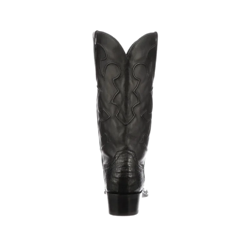 Lucchese Boot Men's  Black Crocodile Belly Round Toe Boot