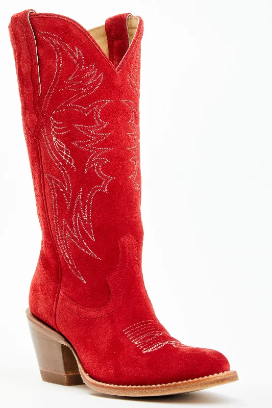 Charmed Life Fire Suede Western Boots - Round Toe