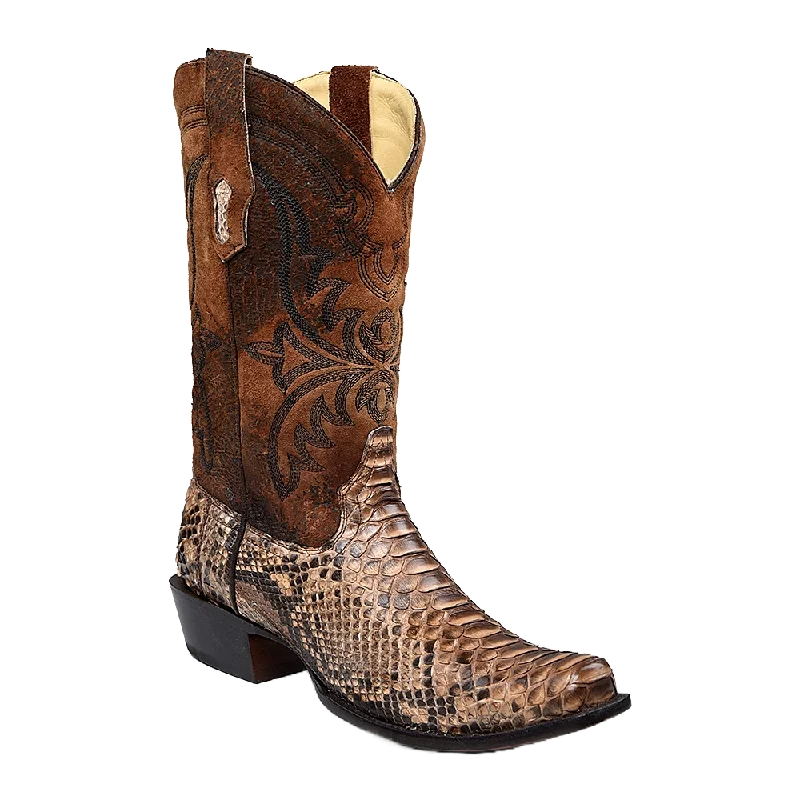 Corral Men's Brown Python Narrow Square Toe Western Boots A4550