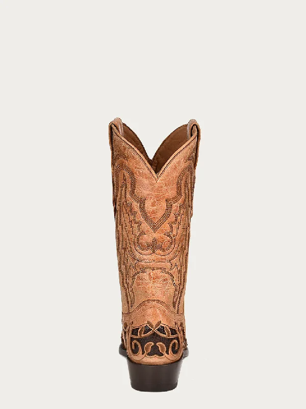 Corral Men's Chocolate Alligator Inlay Embroidered Snip Toe Cowboy Boots