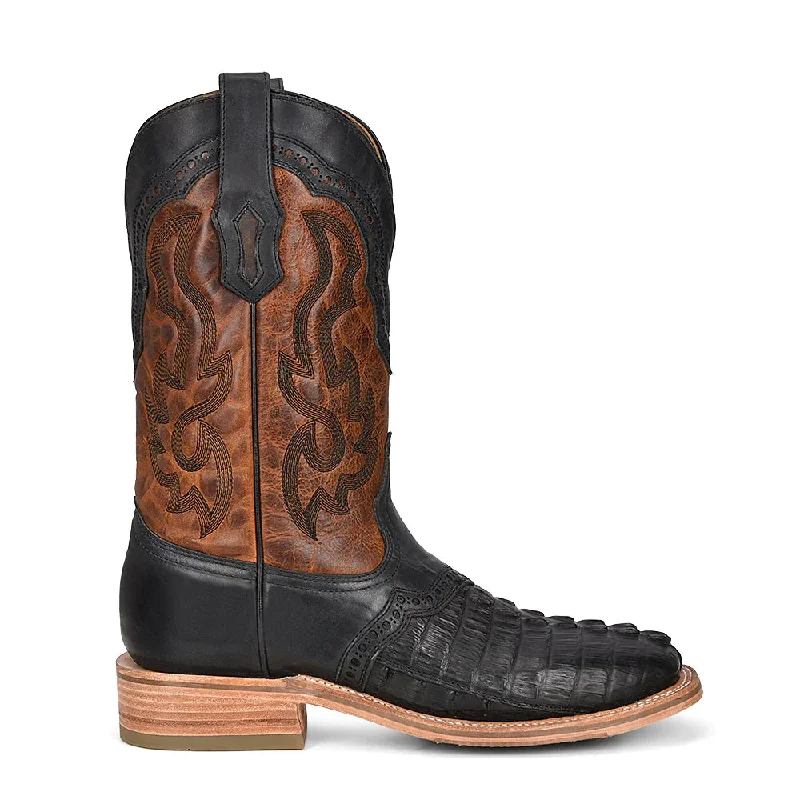 Corral Men's Rodeo Black Caiman Embroidery & Overlay Boots A4282