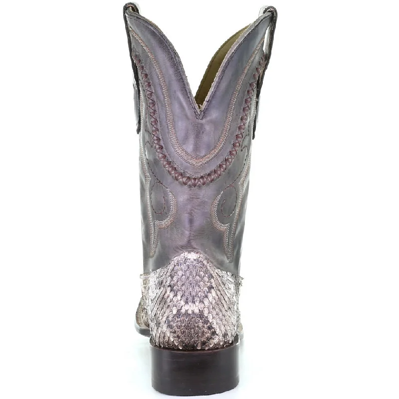 Corral Men's Natural Rattle Snake Square Toe Western Boots A3800