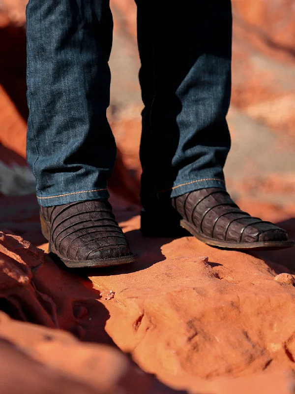 Corral Men's Oil Brown Embroidered Wide Square Toe Cowboy Boots