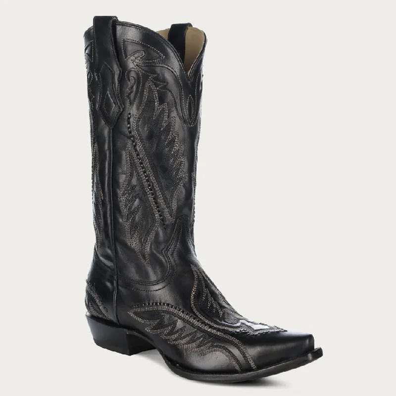 Corral Men's Woven Black & Blue Snip Toe Cowboy Boots