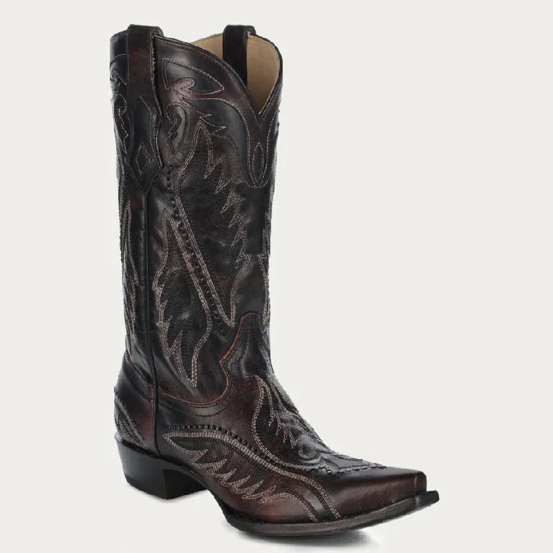 Corral Men's Woven Brown Snip Toe Cowboy Boots