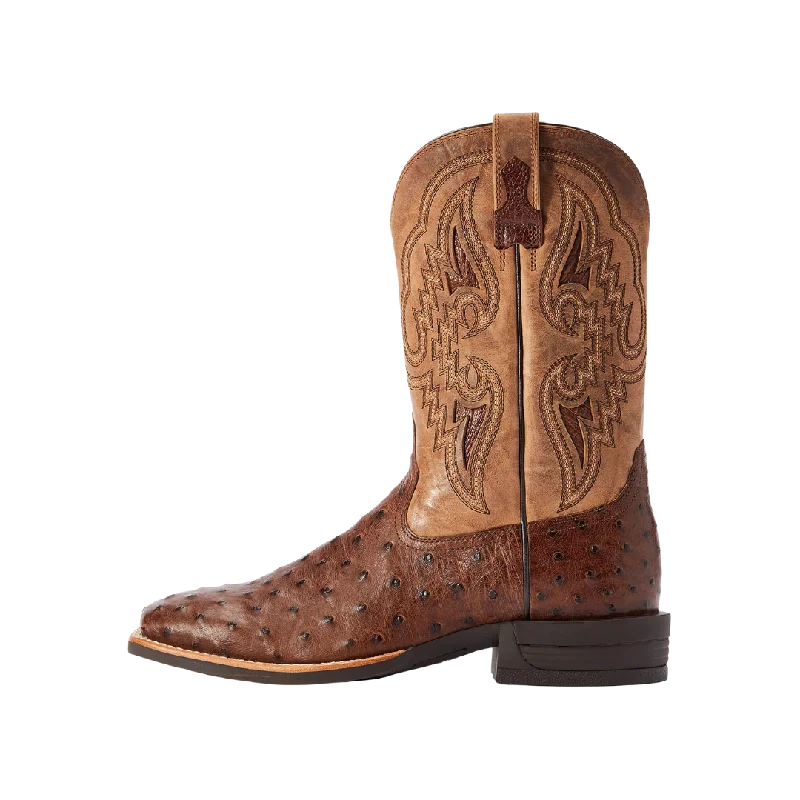 Ariat Men's Dark Tabac Full Quill Ostrich Dagger Boot