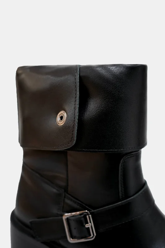 Fold Over Boots, Black