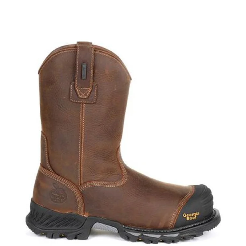 Georgia Boot Men's Rumbler 10"" Waterproof EH Comp Toe Wellington Work Boot